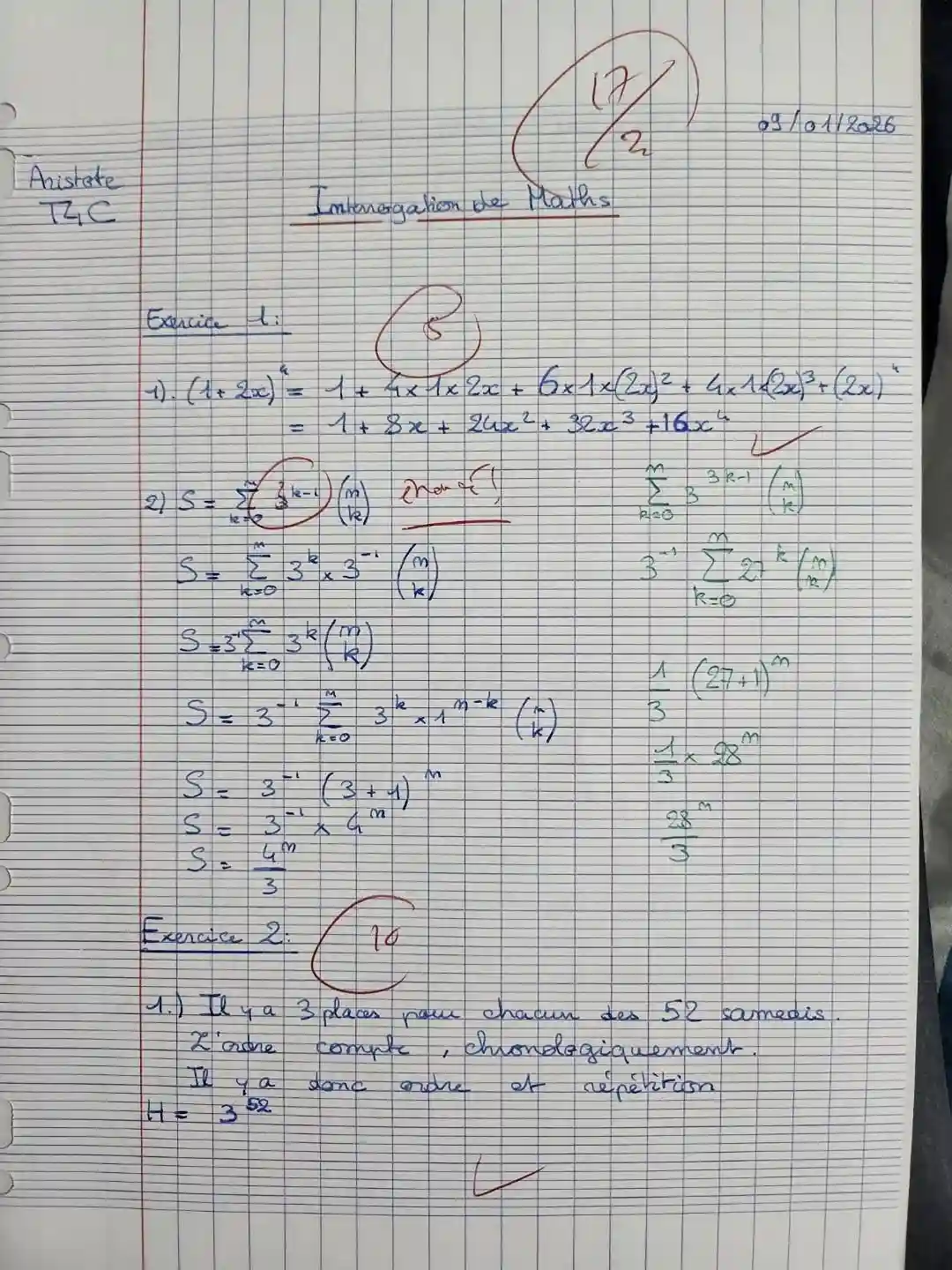 Copie de physique Terminale Stanislas — 18,5/20 après le stage intensif