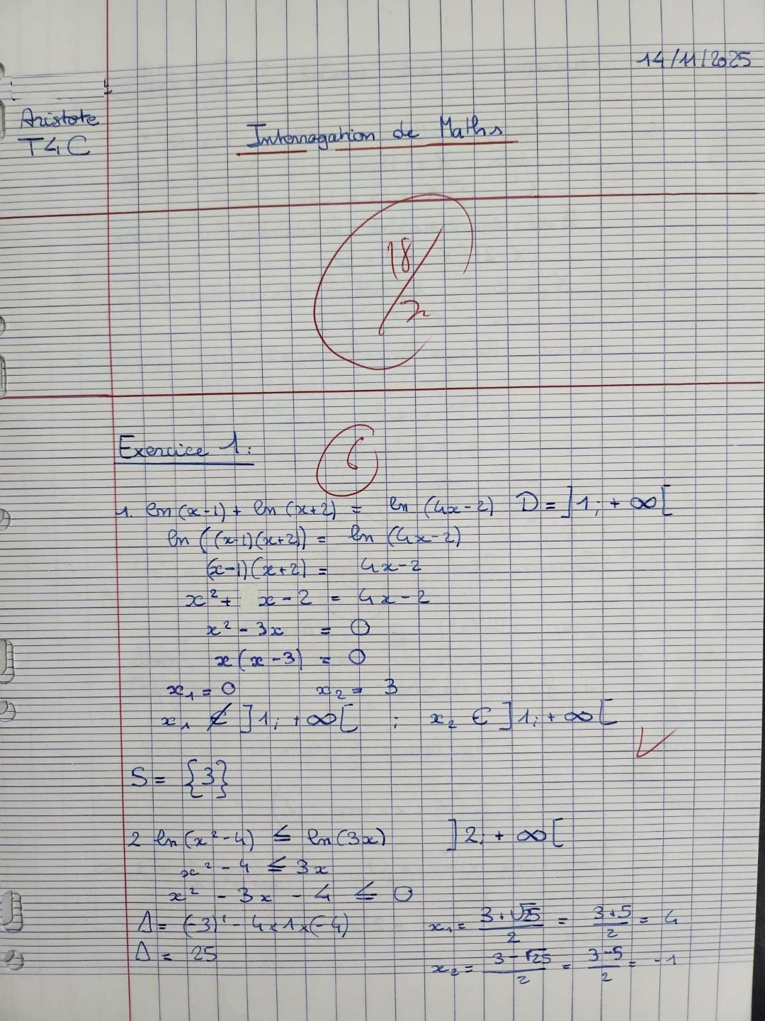 Eleve Terminale Math Stanislas 2